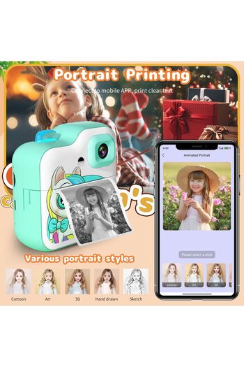 VALA Aparat foto copii cu functie de printare, V6B, Rezolutie 48Mpx 1080P, Display LCD Color 3.2", T