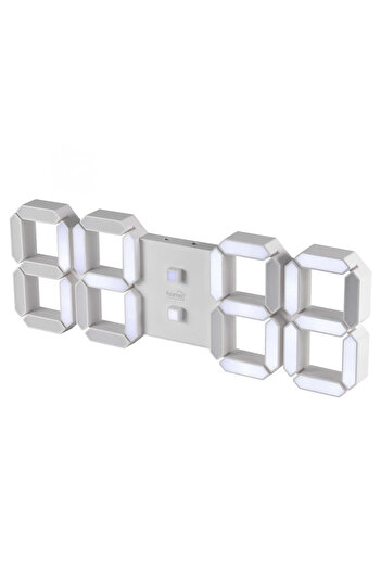 Home by Somogyi Digital alarm clock LED 3D white 128mm 5V USB remote control Home LTC 05