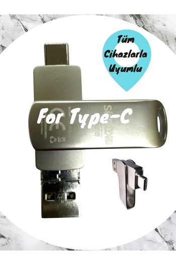 TEKNOPARKTA Samsung Compatible Type C Flash Memory Compatible 256 Gb Otg USB Type C Flash Memory Disk Pc Compatible
