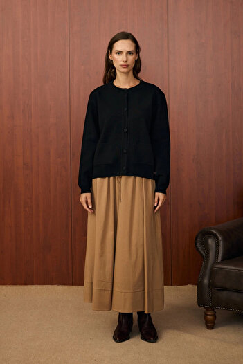 Merwish Bomber Mini Cardigan-Black