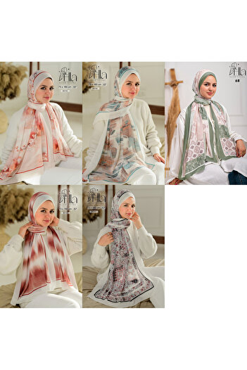 Hala Digital chiffon veil in different shapes, size 180 x 75, set of 5 pieces