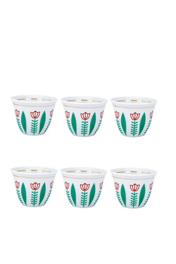 Generic Arabic coffee cup made of porcelain, featuring an elegant heritage design that combines authenticity and modernity. 12 cups.