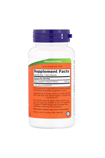 Now Foods Maca 500mg - 100 Capsules