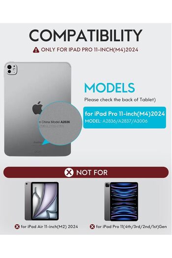 HYX for iPad Pro 11 Inch (M4) 2024 Case with Keyboard