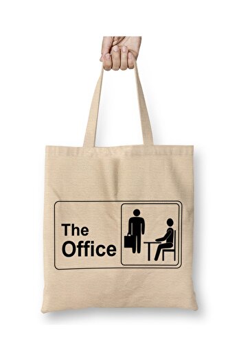 Toyaso The Office Logo White Cloth Bag Long Handle Shopping Bag Beach Bag
