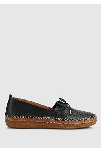 Eclipse Black Leather Women's Shoes