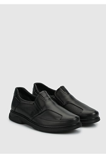 Eclipse Black Leather Men's Shoes