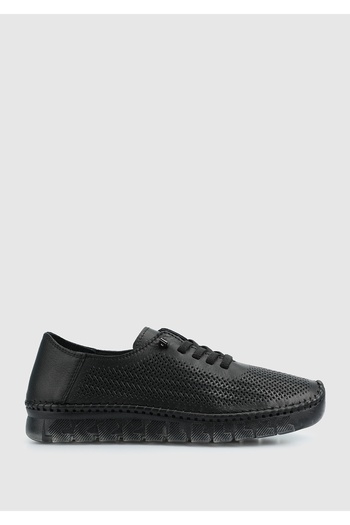 Eclipse Black Leather Women's Shoes
