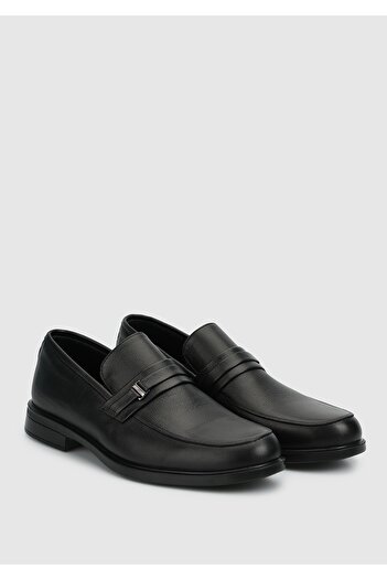 Provoq Black Leather Men's Shoes