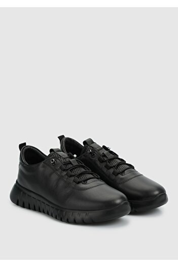 Eclipse Black Leather Women's Shoes