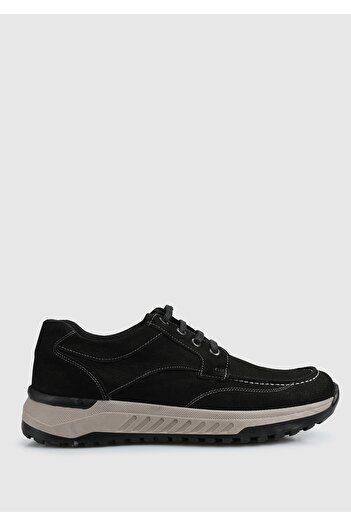 Provoq Black Leather Men's Shoes