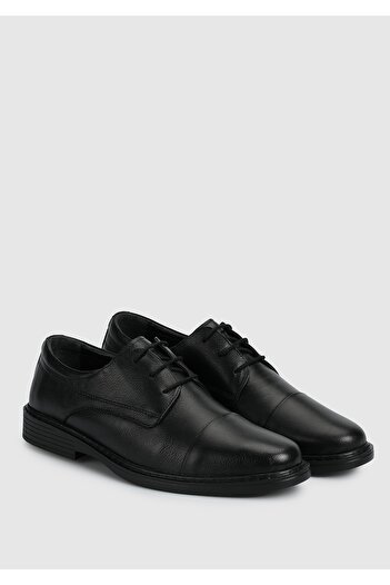 Eclipse Black Leather Men's Shoes