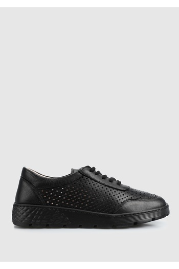 Eclipse Black Leather Women's Shoes