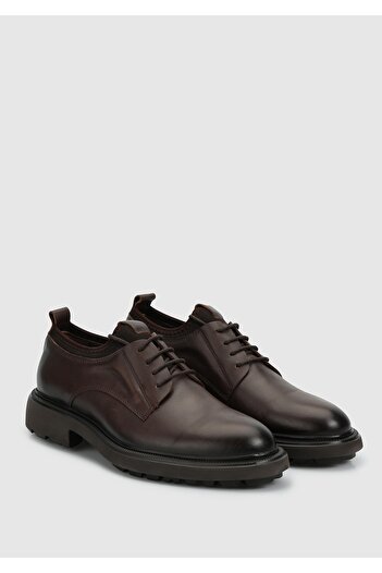 Provoq Brown Leather Men's Shoes