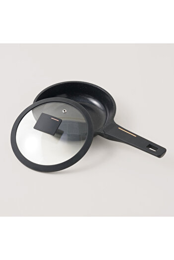 Alberto aluminum frying pan with lid 1.5l, black