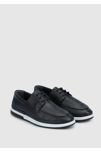 Provoq Navy Blue Leather Men's Shoes