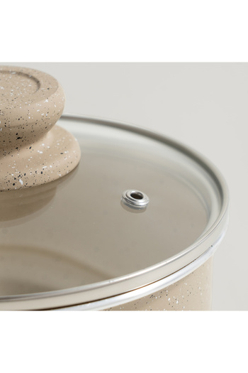 Alberto aluminum milk pot 1.5L with lid, cream