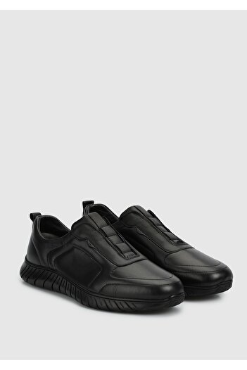 Eclipse Black Leather Men's Shoes