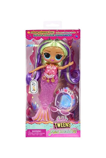 Generic L.O.L. SURPRISE! Tweens Mermaid Doll Cleo Clove with Color Changing Tail, Tiara, Shades, Pink Fin, M