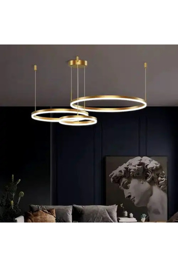 LED CONCEPT Smart LED chandelier with remote control and three types of light, round, 144W, dimmable, 80x80x100cm