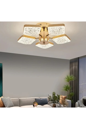 LED CONCEPT Smart LED chandelier with remote control and three types of light, square, 80W, dimmable, 47x47x15cm