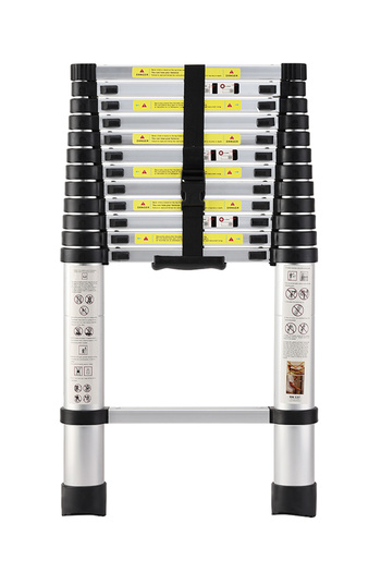 Lawazim Telescopic Ladder - 3.8m Folding Ladder - 12 Step Lightweight Ladder with 110kg Capacity