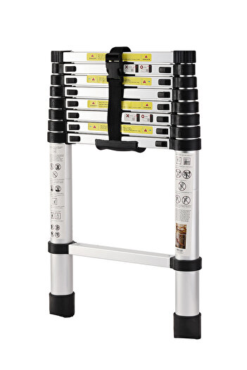 Lawazim Telescopic Ladder - 2.6m Folding Ladder - 8 Step Lightweight Ladder with 110kg Capacity