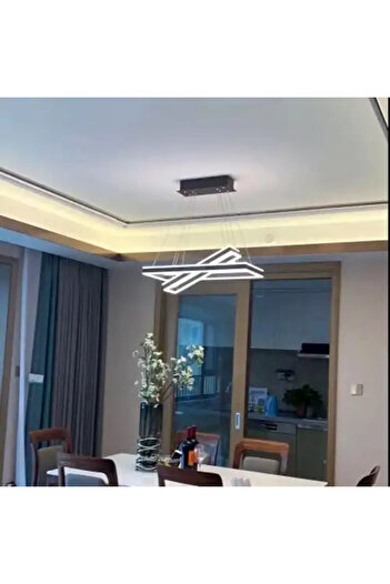 LED CONCEPT Smart LED chandelier with remote control and three types of light, square, 70W, dimmable, 55x25x110cm