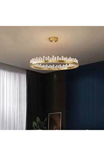 LED CONCEPT Smart LED chandelier with remote control and three types of light, round, 86W, dimmable, 40x40x100cm