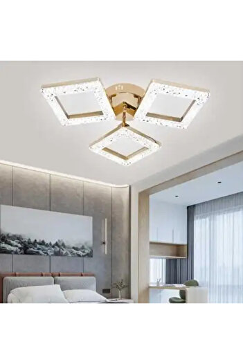 LED CONCEPT LED chandelier with three types of light, remote control, adjustable intensity, 60W, 55x55x10cm