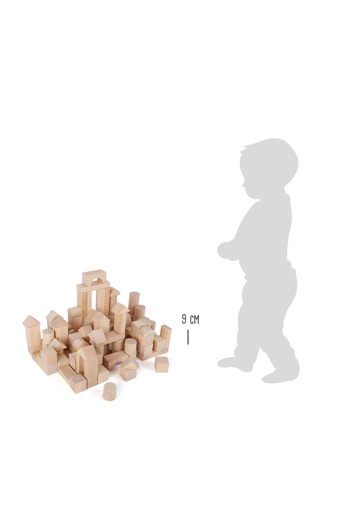 Small Foot Wooden building blocks, 50 pieces, Natural color