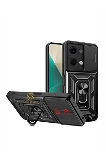Massemr Xiaomi Poco X6 Tank Case Premium Armored Transparent Silicone with Magnetic Ring Shock-Absorbing Protective Cover