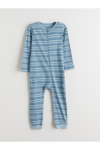 LC Waikiki Crew Neck Striped Baby Boy Jumpsuit