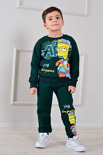 ARBİ kids Boy's Three-Thread Fleece-Lined Winter Suit