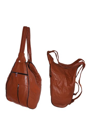Dazoriginal Women's Backpack, Dazoriginal, 2 in 1, Leather, Copper, 23 x 43 x 16 cm
