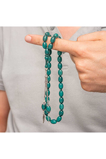 norsary Silver Tasseled Clamping Amber Prayer Beads