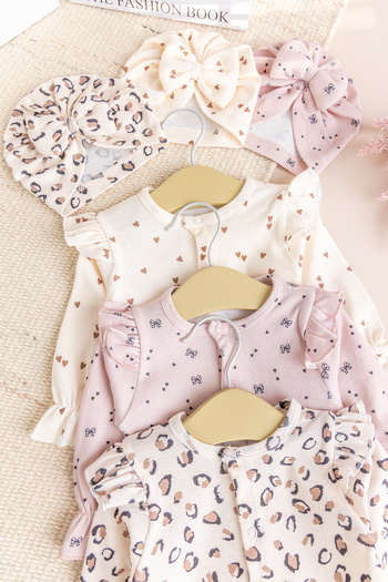 Babymod Baby Girl Romper with Triple 100% Cotton Hat