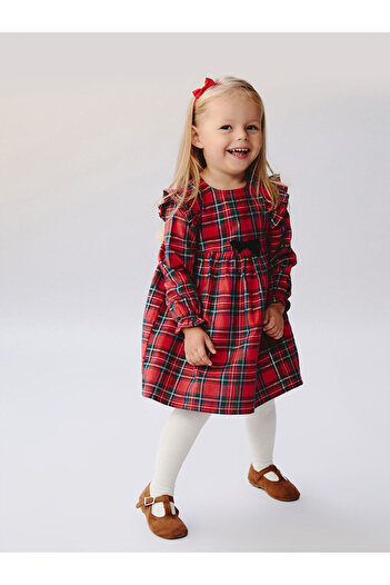 LC Waikiki Crew Neck Plaid Baby Girl Dress