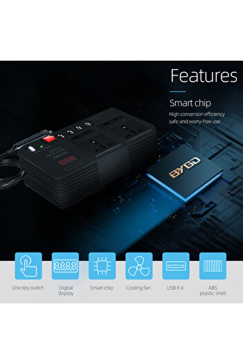 Generic High Power 300W Car Battery Inverter with Digital Display