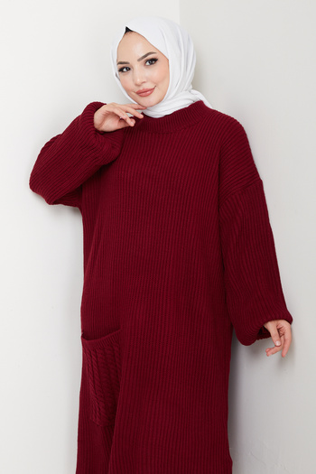 Pamuk Butik Women's Hair Knit Pocketed Knitwear Tunic