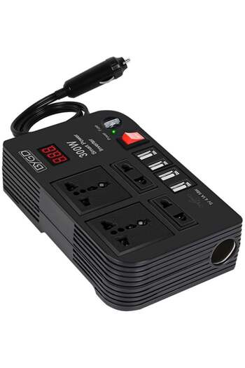 Generic BYGD 300W Car Power Inverter DC 12V/24V to 220V AC with 4 USB Ports Fast Charging with 2 Universal S