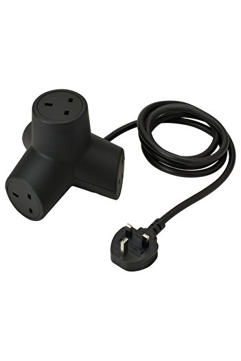 IKEA HORNFELS Extension cord, dark grey, 1.8 m
