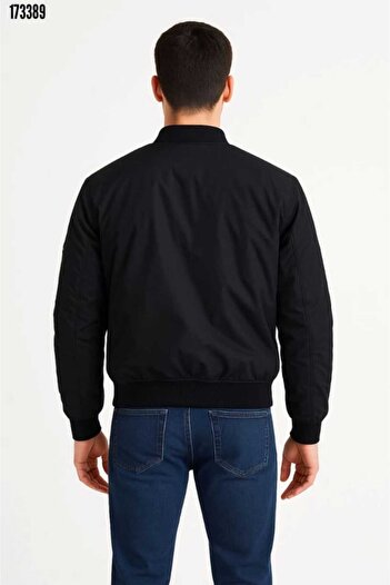 Giyimodam Men's Lined Zippered Bomber Jacket