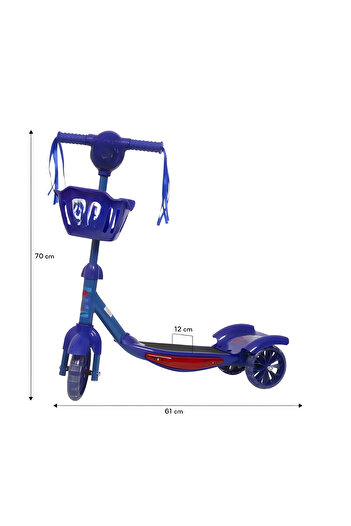 Generic 3-Wheel Scooter for Children with Music and Storage Basket
