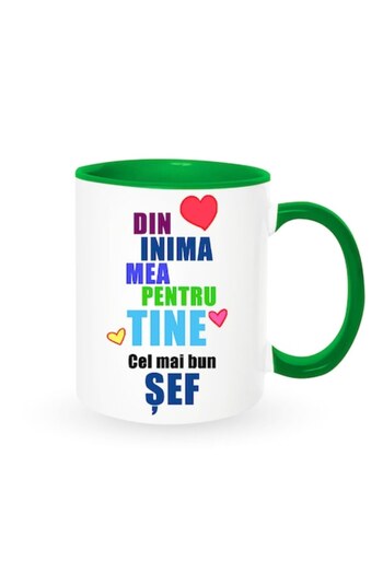 OEM Personalized Mug for Boss with Message: 'From my heart to you, the best boss', Multicolor Model, Whi