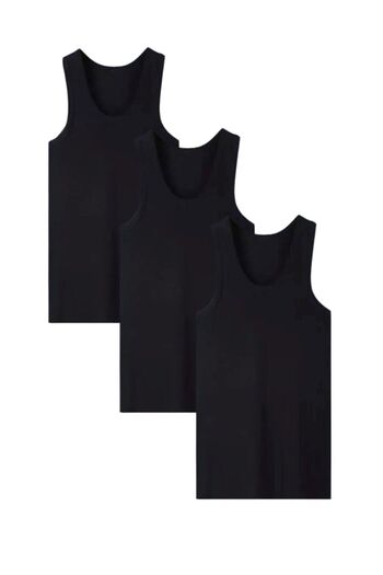 White Velvet Men's 3-Pack Lycra Cotton Black Undershirt Q.U.O1.K.0K.A0.K.6O.T.A3