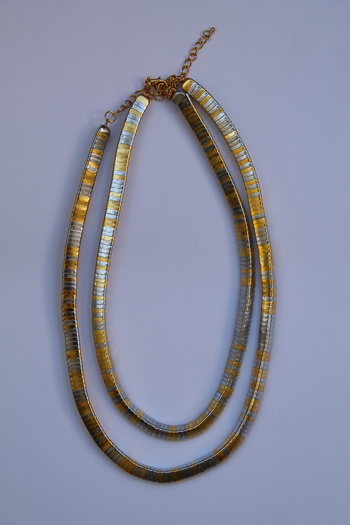 Luvix Design Gold Silver Color Mix Double Necklace Set