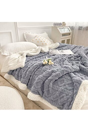 Kotonia Home Soft Cocolino two-layer duvet cover 200x230 cm and pillowcases 60x60cm, 100% microfiber, bluish gray