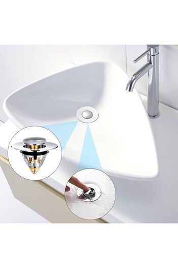 OEM Set of 2 sink valves, Stainless Steel/Copper, 62x40 mm, Chrome