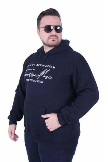 Starbattal Large Size 3Ip Hooded Sweat Let's Go 25720 Navy Blue